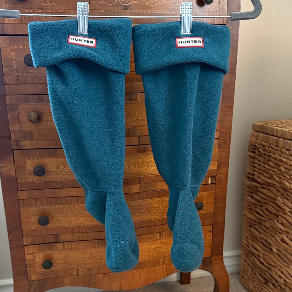 Hunter blue/teal Fleece Boot Socks for tall boots